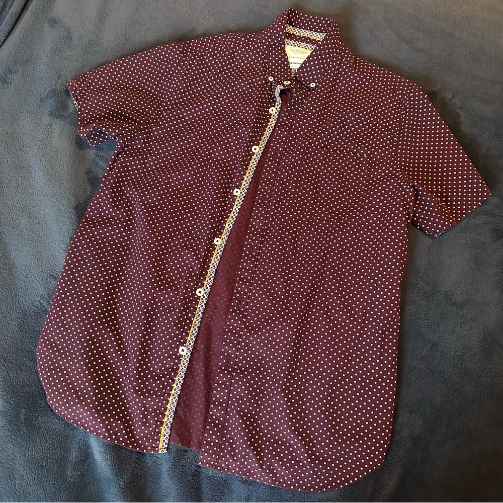 3 Items 15$! Men's Burgundy Polka Dot Shirt